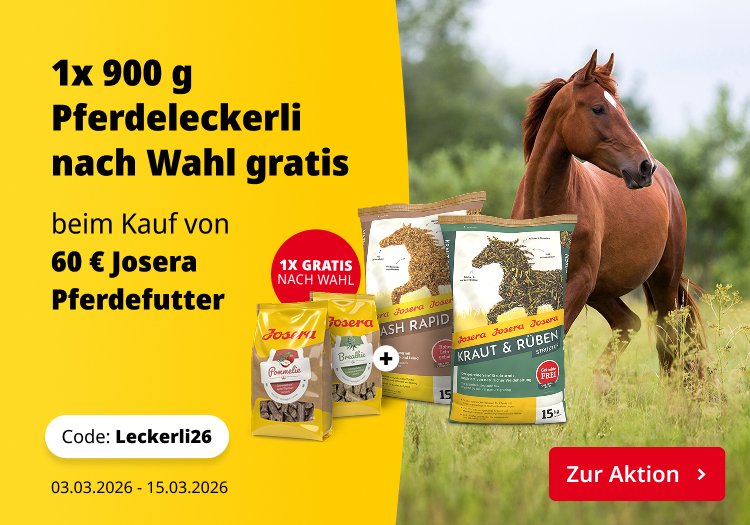 Pferd 1x900 g Leckerli gratis nach Wahl ab 60 € MBW