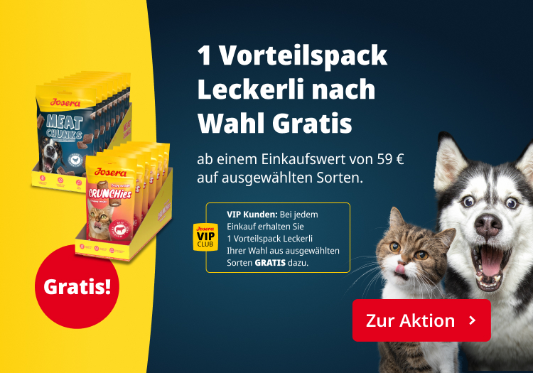 Aktion Leckerli 1 Vorteils Packung gratis für Hunde und Katzen
