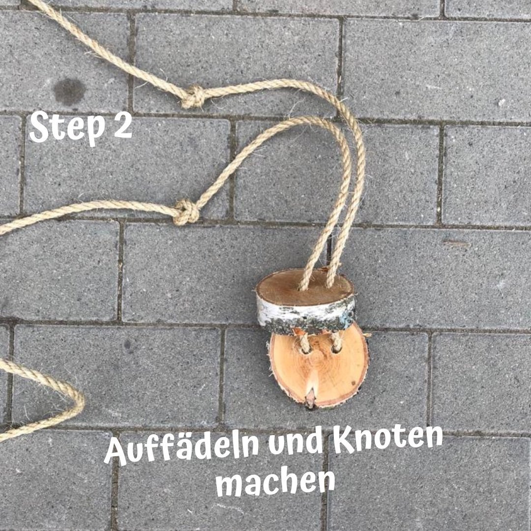 Anleitung zumAuffädeln und Knoten um Knabberholz für das Pferd selber zu machen